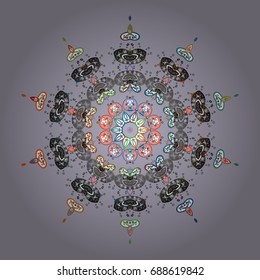 Abstract background with Floral Elements. Design on colored background. Vector illustration. Vector winter pattern.