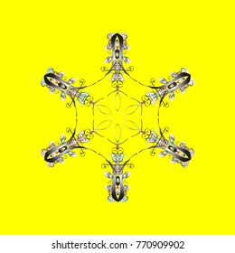 Abstract background with Floral Elements. Design on yellow, gray and neutral colors. Vector illustration. Vector winter pattern.