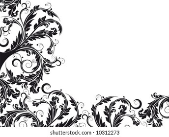 Abstract background with floral elements, digital artwork