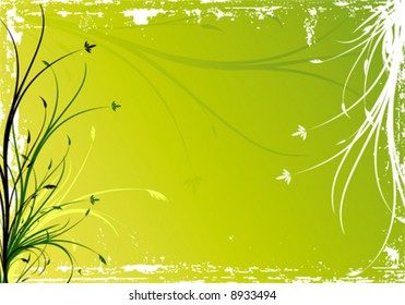 Abstract background with floral elements, digital artwork