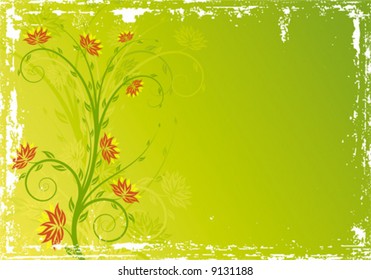 Abstract background with floral elements, digital artwork