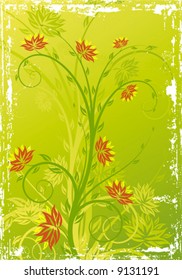 Abstract background with floral elements, digital artwork