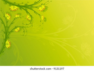 Abstract background with floral elements, digital artwork