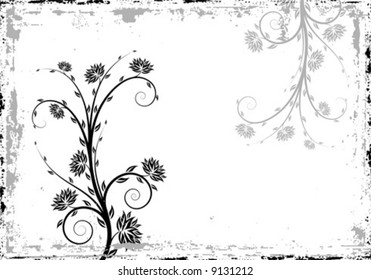 Abstract background with floral elements, digital artwork