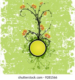 Abstract background with floral elements, digital artwork