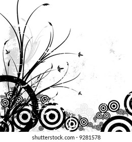 Abstract background with floral elements, digital artwork