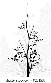 Abstract background with floral elements, digital artwork