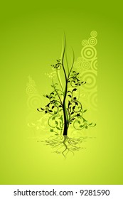 Abstract background with floral elements, digital artwork