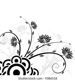 Abstract background with floral elements, digital artwork