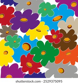 Abstract background of floral elements that make up a bright pattern for websites, textiles, postcards, invitations, prints.