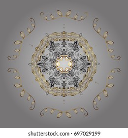 Abstract background with Floral Elements. Vector illustration. Vector winter pattern. Design on gray background.