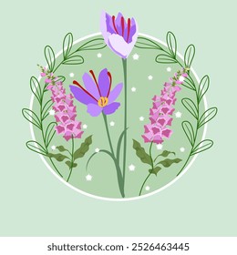 Fondo abstracto Marco floral con flores dibujadas a mano. Ilustración vectorial. EPS10. Ilustración vectorial para su diseño. 