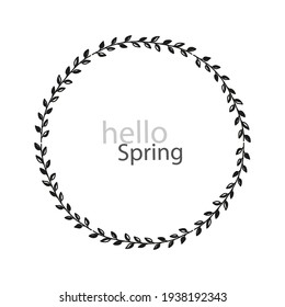Abstract background. Floral frame. Spring greeting.