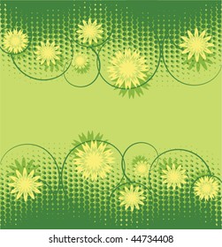 abstract background with floral and halftone element