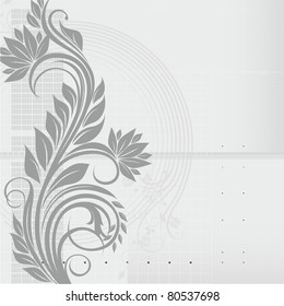 Fondo abstracto con ornamento floral