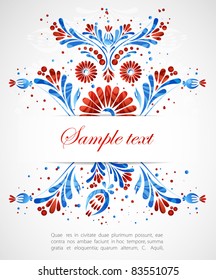 Abstract background with floral pattern of dark blue color