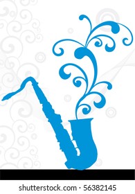 abstract background with floral pattern sexophone