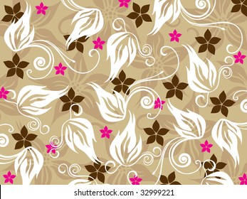 abstract background with floral pattern, vector wallpaper