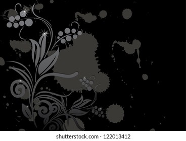 abstract background with flower and blots