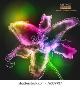 Abstract background with flower for design