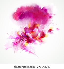 Abstract background with flower and design elements