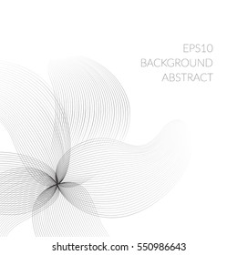 Abstract background with the flower of the lines. White empty space.