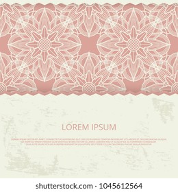 Abstract background with flower mandala. Oriental, asian, arabic decorative ornament banner or poster template. Vector illustration
