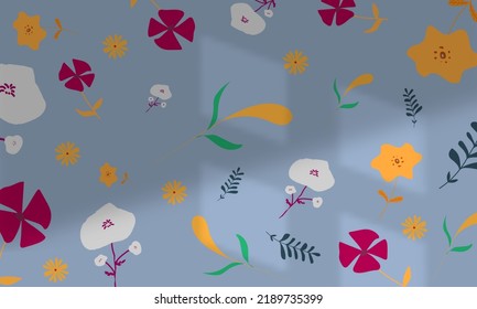 abstrakter floraler Hintergrund, pastellfarbenes Muster, handgezeichnet