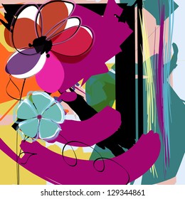 abstract background with flower power