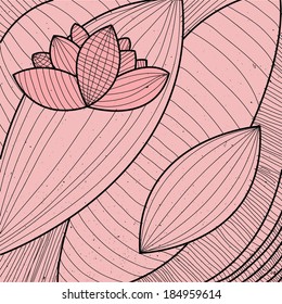 Abstract background with flower, vector illustration