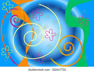 Abstract Background with Flowers.
