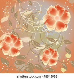 Abstract background with flowers