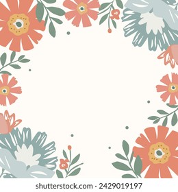 Abstract Background with flowers and bagde