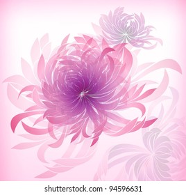 Abstract background with flowers in bright colors