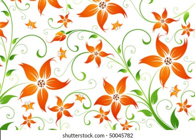 Abstract Background with flowers and butterfly for your design