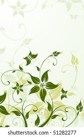Abstract Background with flowers and butterfly for your design