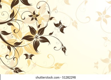 Abstract Background with flowers and butterfly for your design