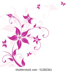 Abstract Background with flowers and butterfly for your design