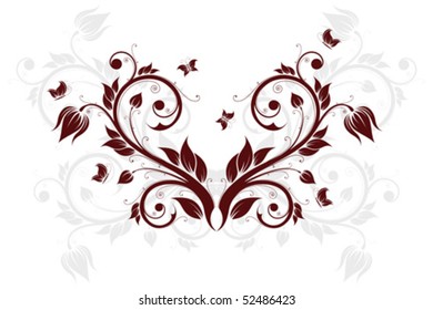 Abstract Background with flowers and butterfly for your design