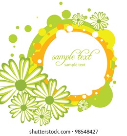 abstract background with flowers camomile