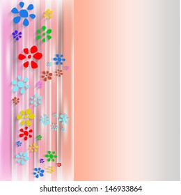 abstract background with flowers and curtain