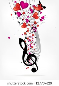 Abstract background with flowers and heart