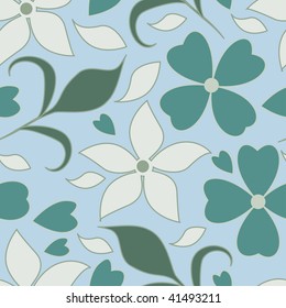 Abstract background with flowers and leafs