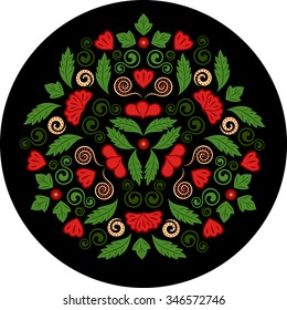 Abstract background with flowers and leaves.  Decorative pattern
