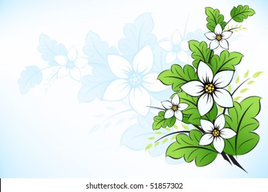 Abstract Background with flowers and leaves for your design