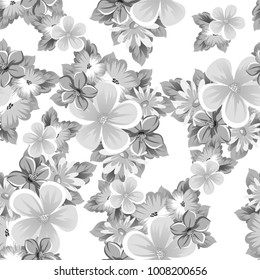 abstract background of flowers. Monochrome seamless pattern. For design postcards, greeting, invitation cards for birthday, Valentine's day, party, wedding. Vector illustration.