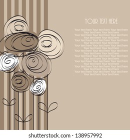 abstract background with flowers and place for text