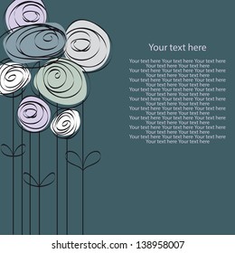 abstract background with flowers and place for text