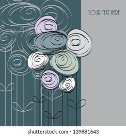abstract background with flowers and place for text