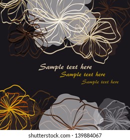 abstract background with flowers and place for text